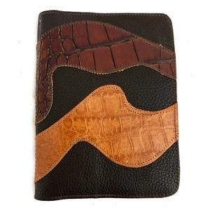 Carlos Falchi Croc Stamp Leather Photo Album